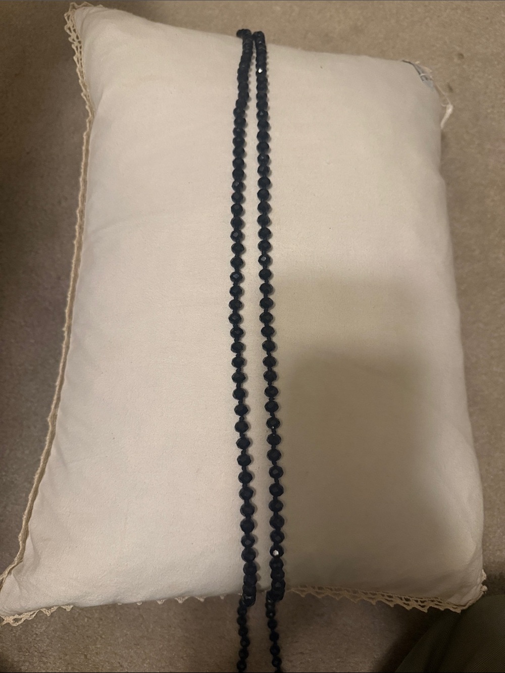 Black Beaded Long Necklace
